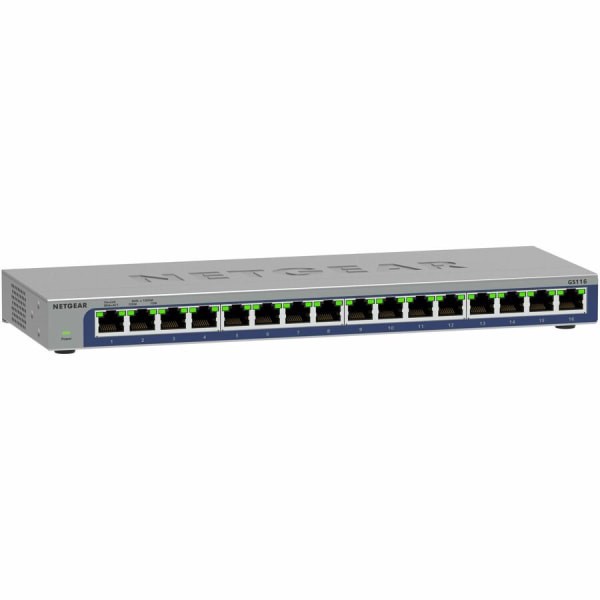 slide 3 of 8, Netgear 16-Port Gigabit Ethernet Unmanaged Switches - 16 Ports - Gigabit Ethernet - 10/100/1000Base-T - 2 Layer Supported - 8.10 W Power Consumption - Twisted Pair - Desktop, Wall Mountable, Compact - Lifetime Limited Warranty, 1 ct