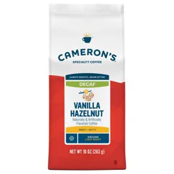 Cameron's Decaf Light Roast Ground Vanilla Hazelnut Coffee 10 oz
