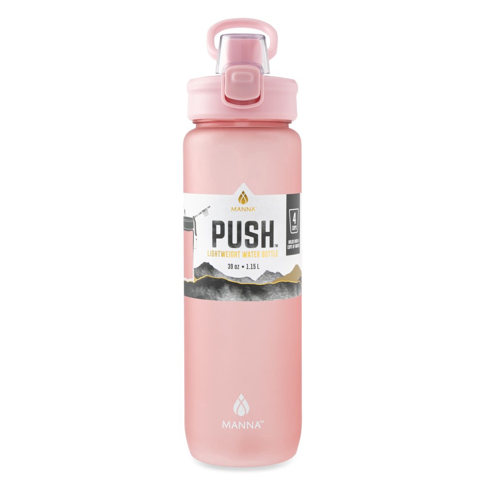 slide 3 of 4, Manna Push Plastic Bottle Pink, 39 oz