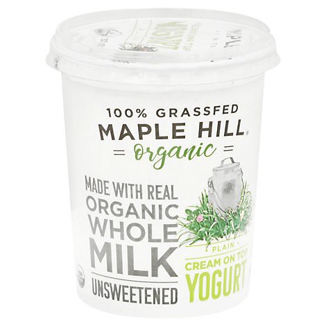 slide 1 of 1, Maple Hill Creamery Yogurt Cream on Top Plain - 32 Oz, 32 oz