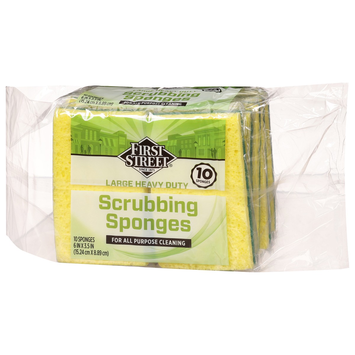 slide 4 of 4, First Street Large Cellulose Scrub Sponge, 10 ct