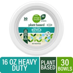 Simple Truth Plant Based Tree Free Heavy Duty Compostable Bowls, 30 ct / 16 oz