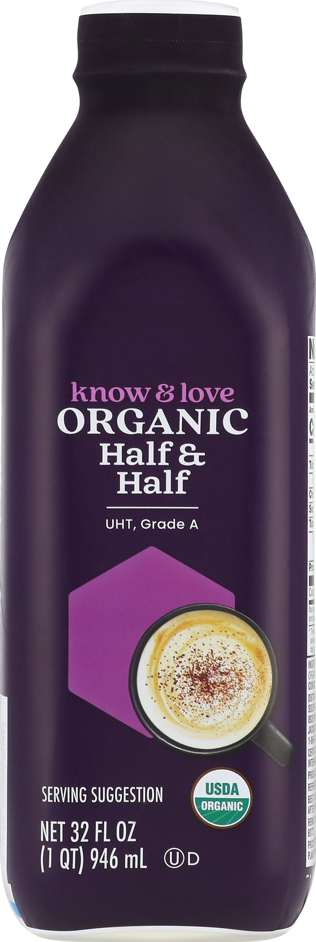 slide 1 of 1, Know & Love Organic Half & Half 32 Ounces, 32 oz