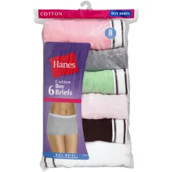 Hanes Women's Cotton Boy Brief Panties, Assorted Colors
