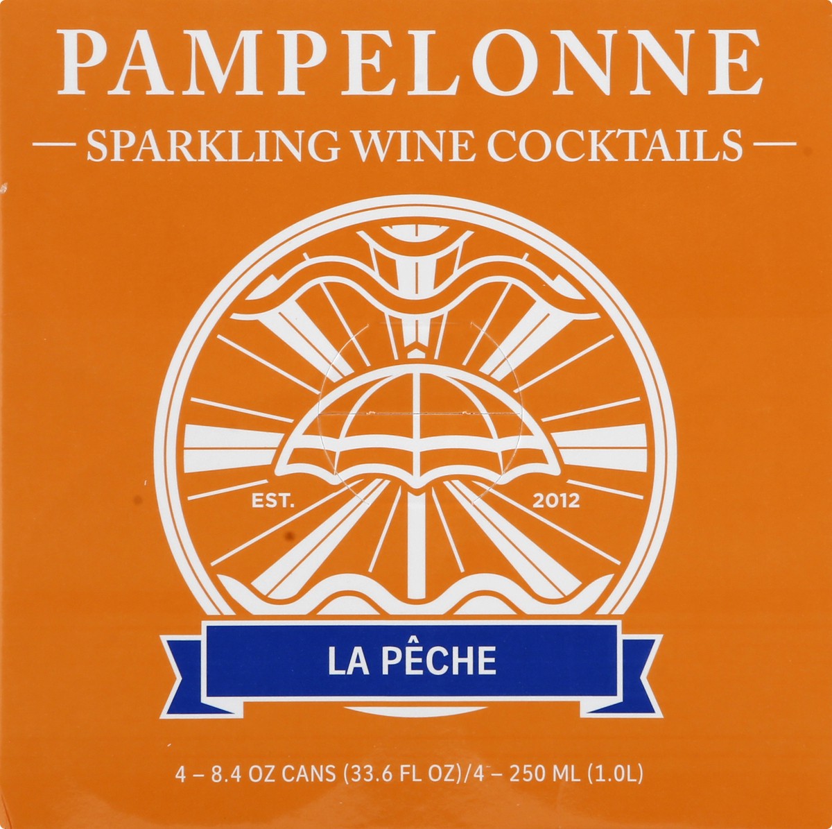 slide 3 of 9, Pampelonne Sparkling Wine Cocktails, La Peche 4Pk, 8.44 fl oz