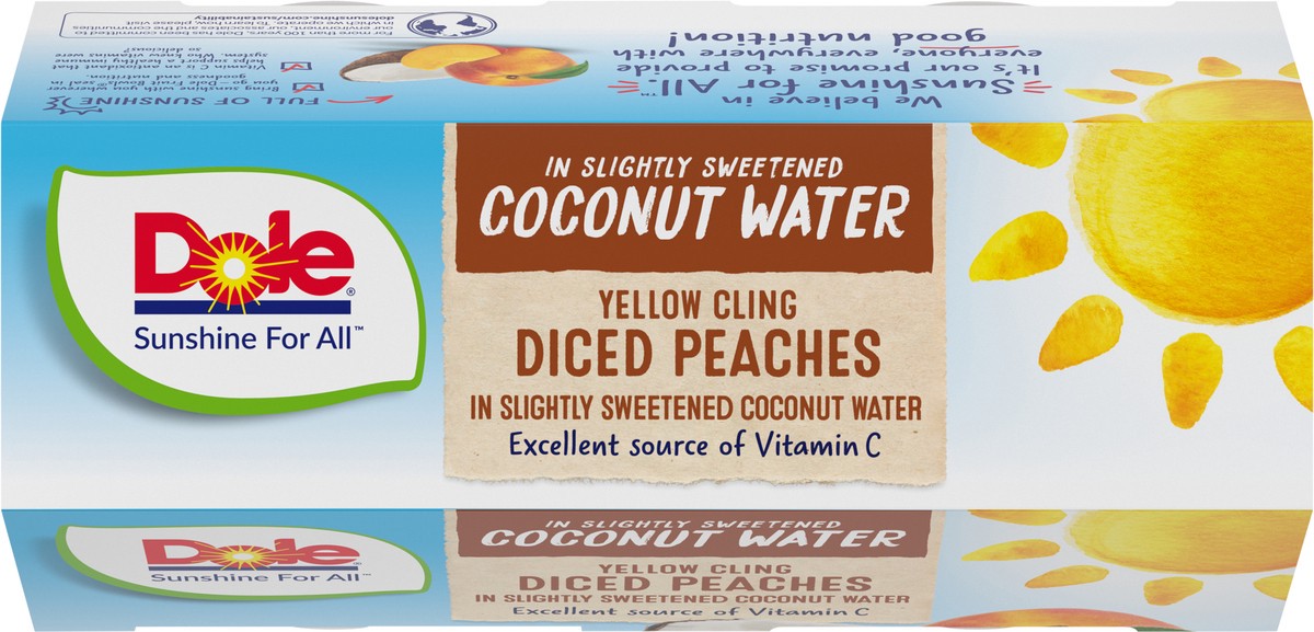 slide 5 of 11, DOLE Fruit Bowls Yellow Cling Diced Peaches in Slightly Sweetened Coconut Water 4-4 oz. Cups, 4 ct; 4 oz