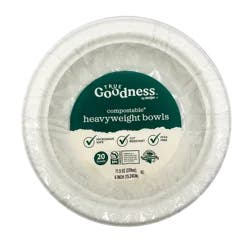 True Goodness Compostable Heavyweight Bowls, 6 In, 20 Ct