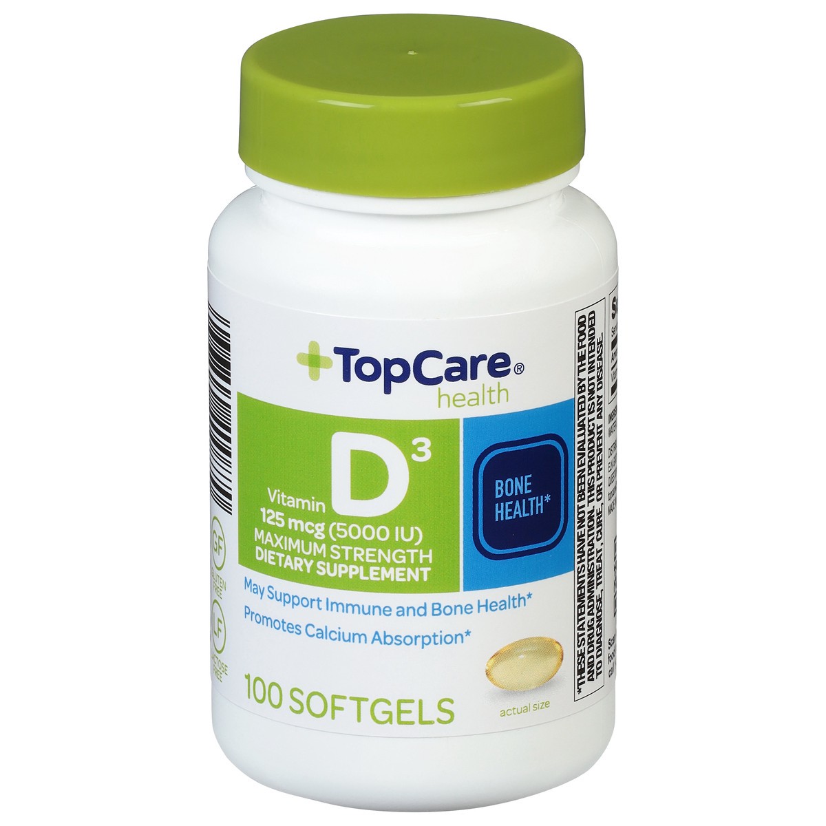 slide 1 of 1, TopCare Vitamin D3 Natural Sourced Maximum Strength - 100 CT, 100 ct