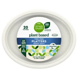 Simple Truth® Plant Based Tree Free Heavy Duty Compostable Platters, 20 ct / 12.5" x 9 0.875 In