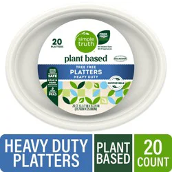 Simple Truth Plant Based Tree Free Heavy Duty Compostable Platters, 20 ct / 12.5" x 9.875"