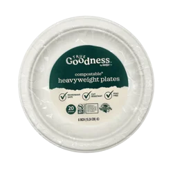 True Goodness Compostable Heavyweight Plates, 6 In, 20 Ct