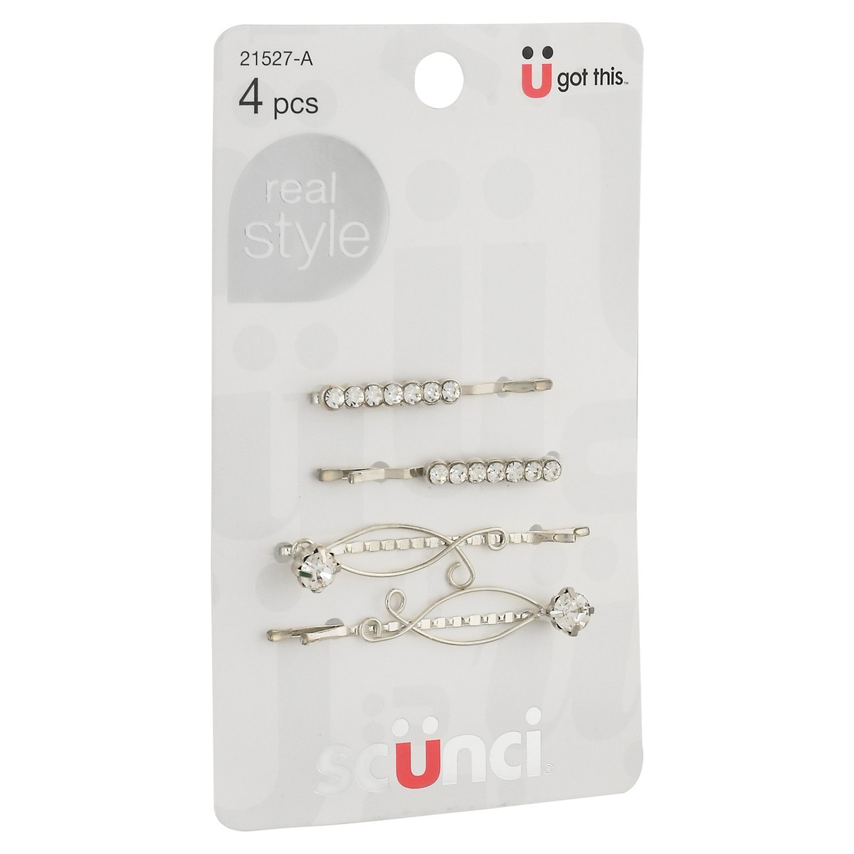 slide 3 of 10, scünci Hair Pins 4 Pieces 4 ea, 4 ct