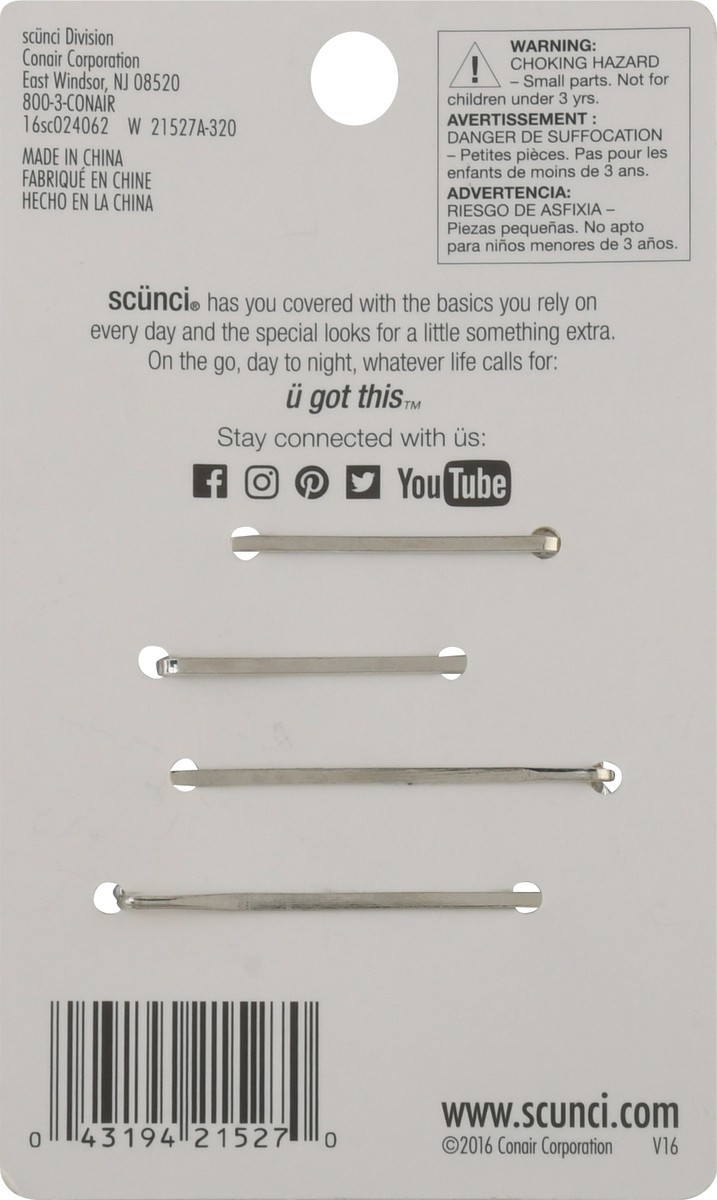 slide 5 of 10, scünci Hair Pins 4 Pieces 4 ea, 4 ct