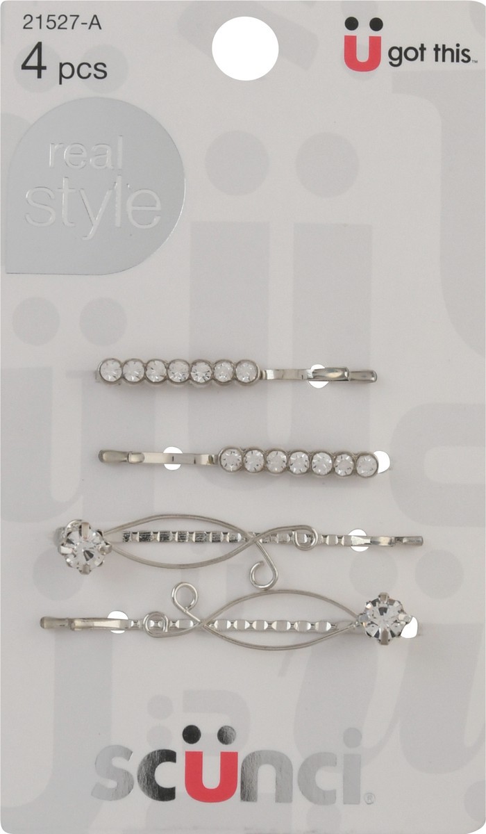 slide 8 of 10, scünci Hair Pins 4 Pieces 4 ea, 4 ct