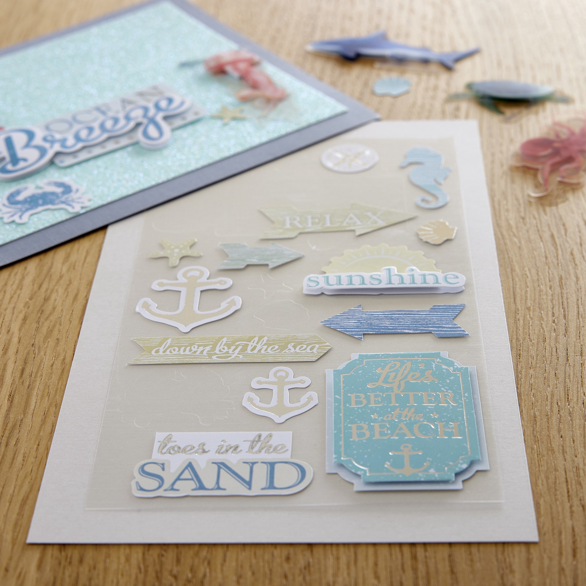 slide 3 of 5, Ocean Breeze Stickers By Recollections, 3.875 in x 7 in