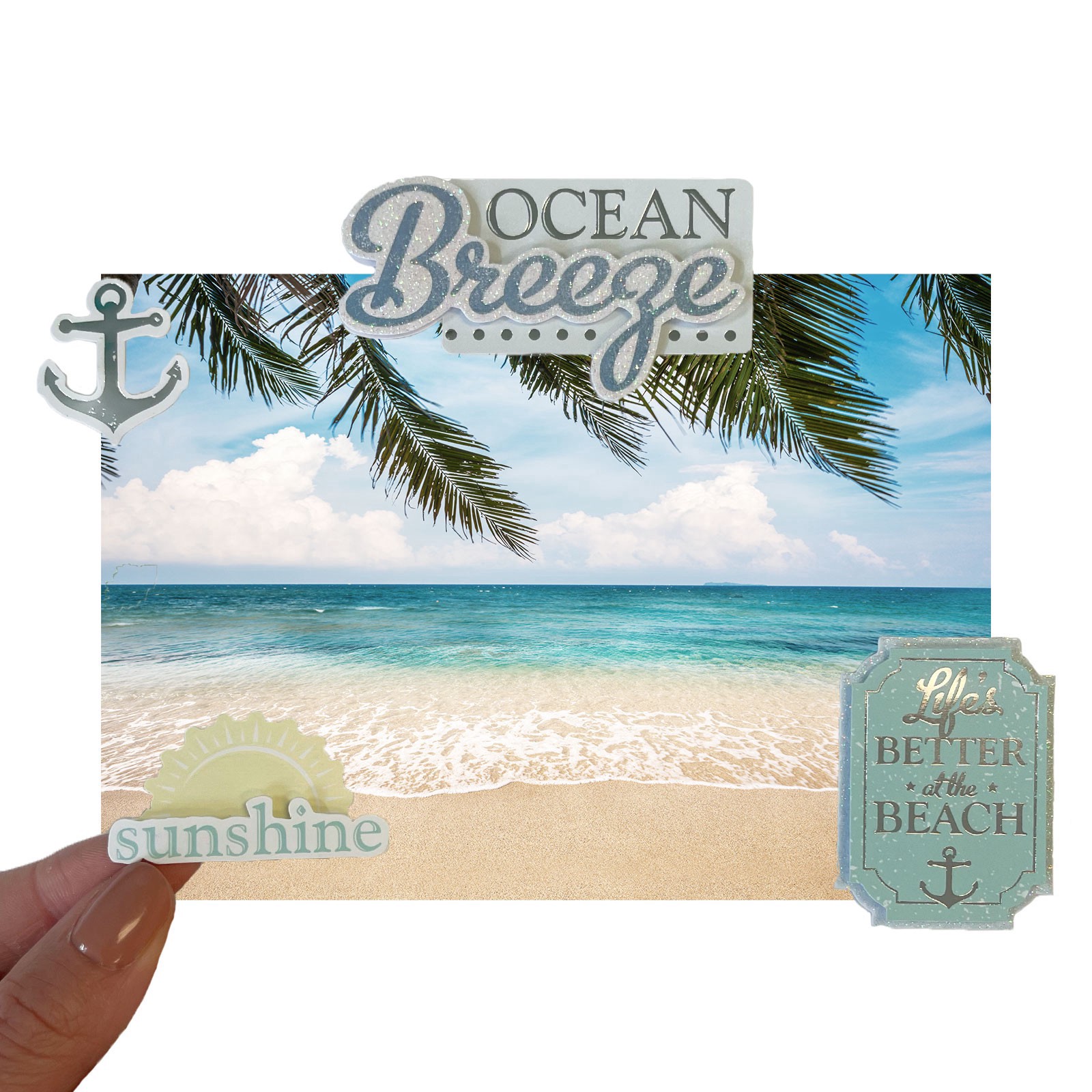 slide 4 of 5, Ocean Breeze Stickers By Recollections, 3.875 in x 7 in