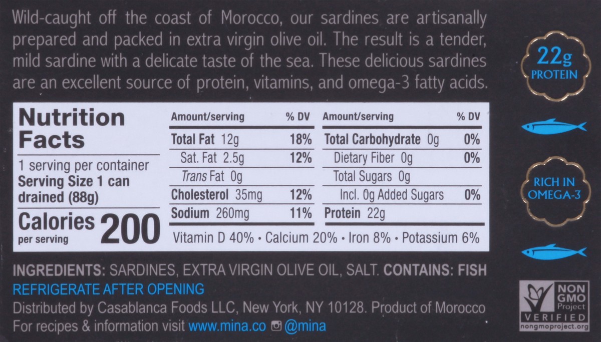 slide 5 of 9, Mina Sardines Skinless and Boneless, 4.4 oz