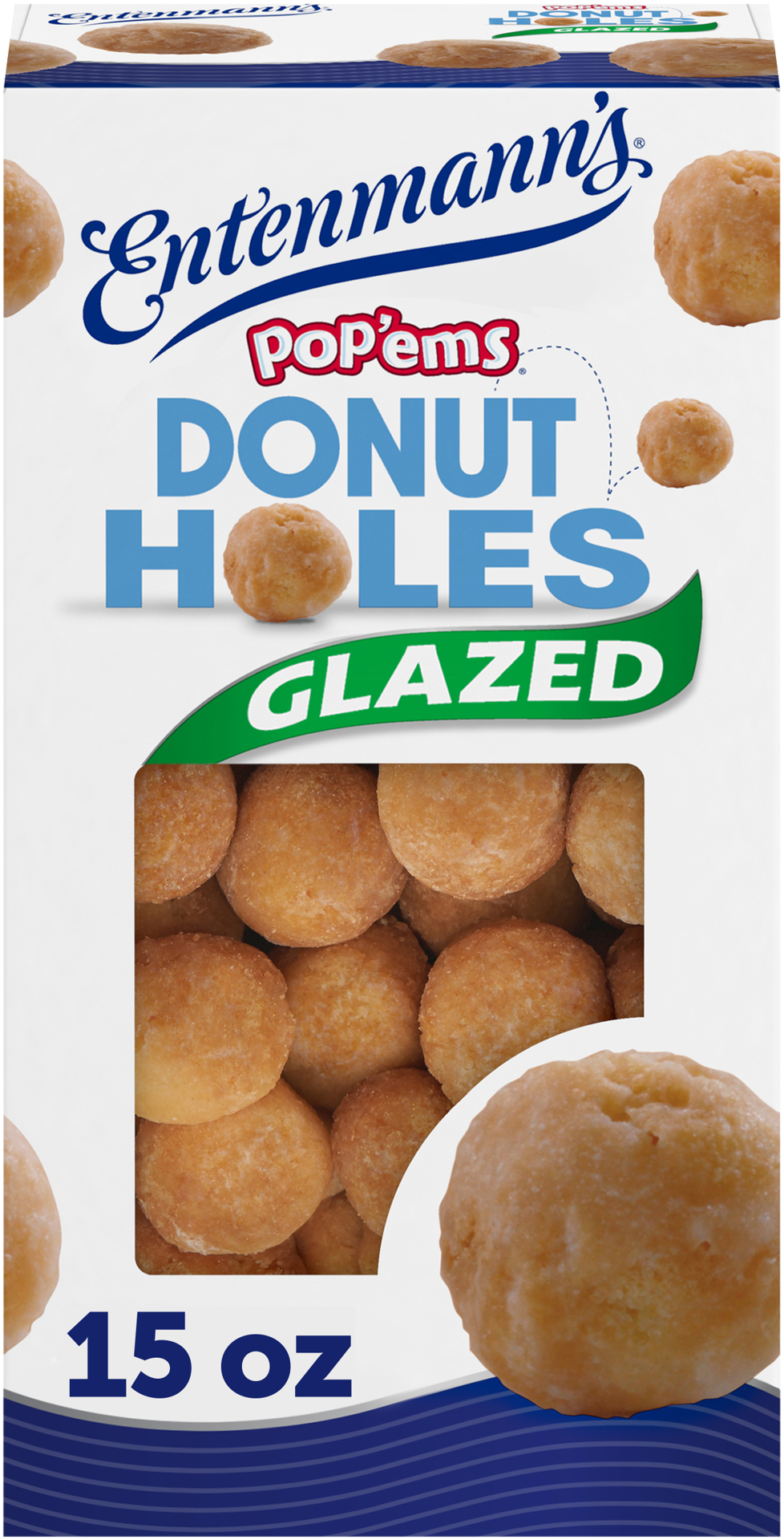slide 1 of 5, Entenmann's Pop'ems Glazed Donut Holes, 15 oz, 16 oz