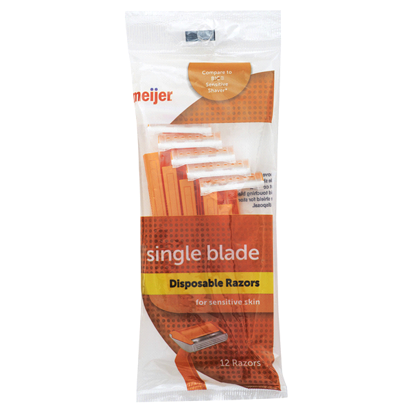 slide 1 of 1, Meijer Single Blade Disposable Razor, 12 ct