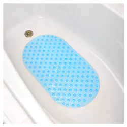 ZENNA HOME Oval Bubble Tub Mat, Blue