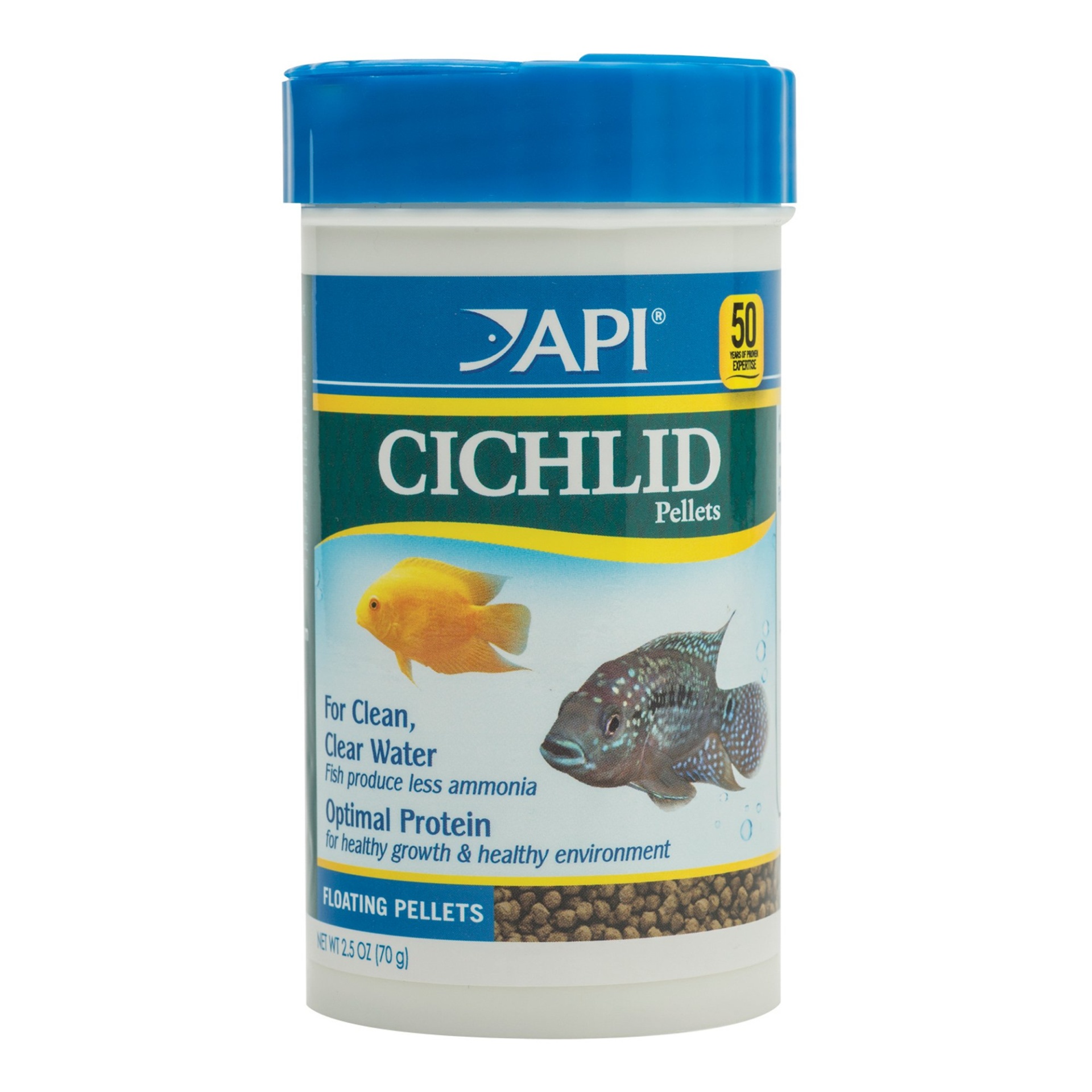 slide 1 of 1, API Floating Cichlid Pellets Fish Food, 2.5 oz