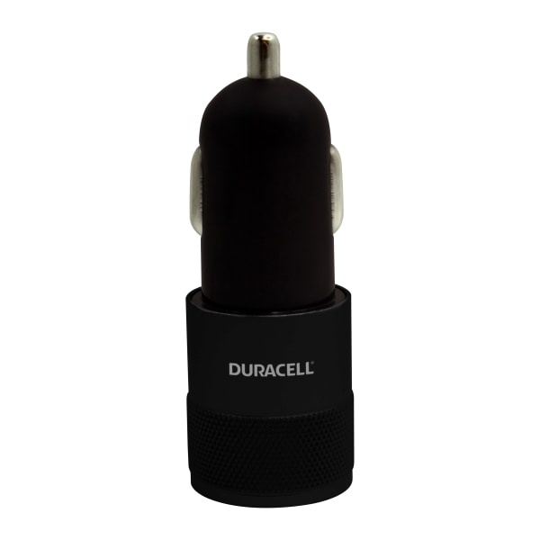 slide 1 of 1, Duracell Dual Usb Charger, Car, Black, Le2300, 1 ct