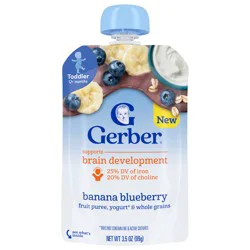 GERBER Infant Puree Toddler Fruit Yogurt Grain Banana Blueberry 3.5oz Pouch