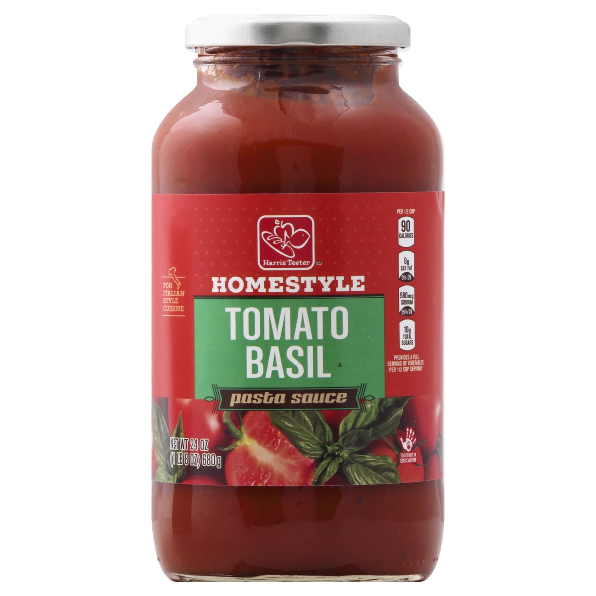 slide 8 of 8, Harris Teeter Pasta Sauce - Tomato Basil, 24 oz