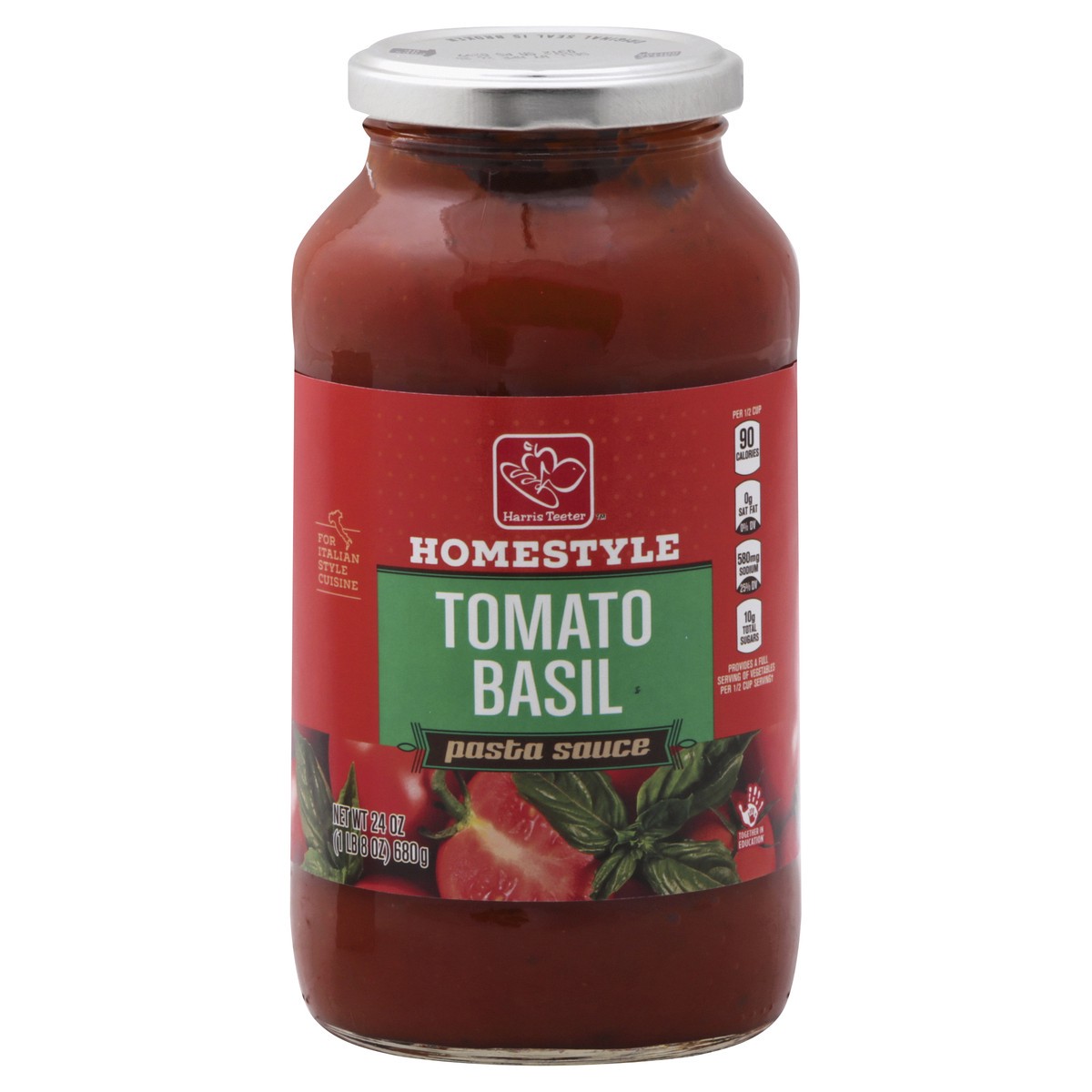 slide 1 of 8, Harris Teeter Pasta Sauce - Tomato Basil, 24 oz