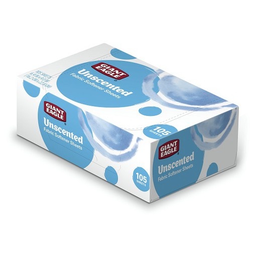 slide 1 of 1, Giant Eagle Fabric Softener Sheets, Unscented, 105 bc