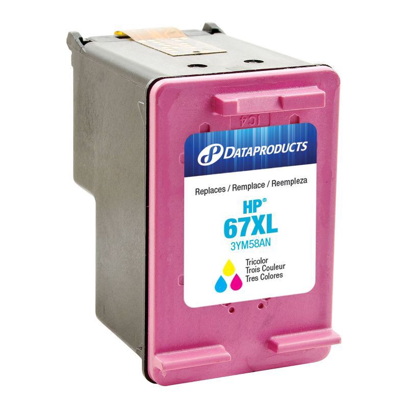 slide 2 of 3, Dataproducts Remanufactured Tri-Color XL High Yield Ink – Compatible with HP67XL (3YM58AN) - Dataproducts, 1 ct