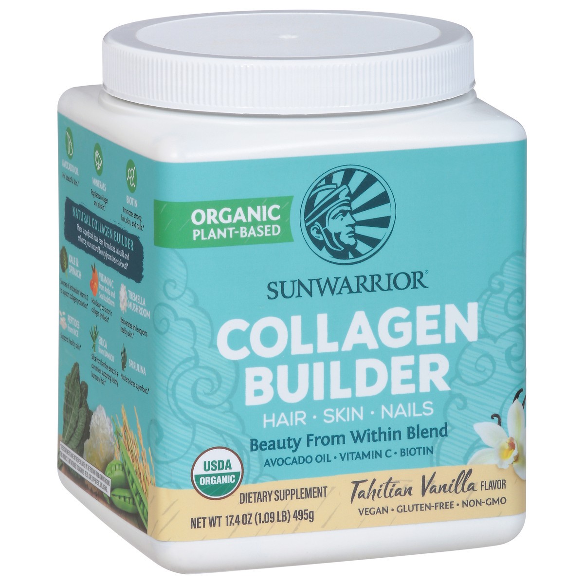 slide 3 of 9, Sunwarrior Organic Collagen Builder, 17.4 oz