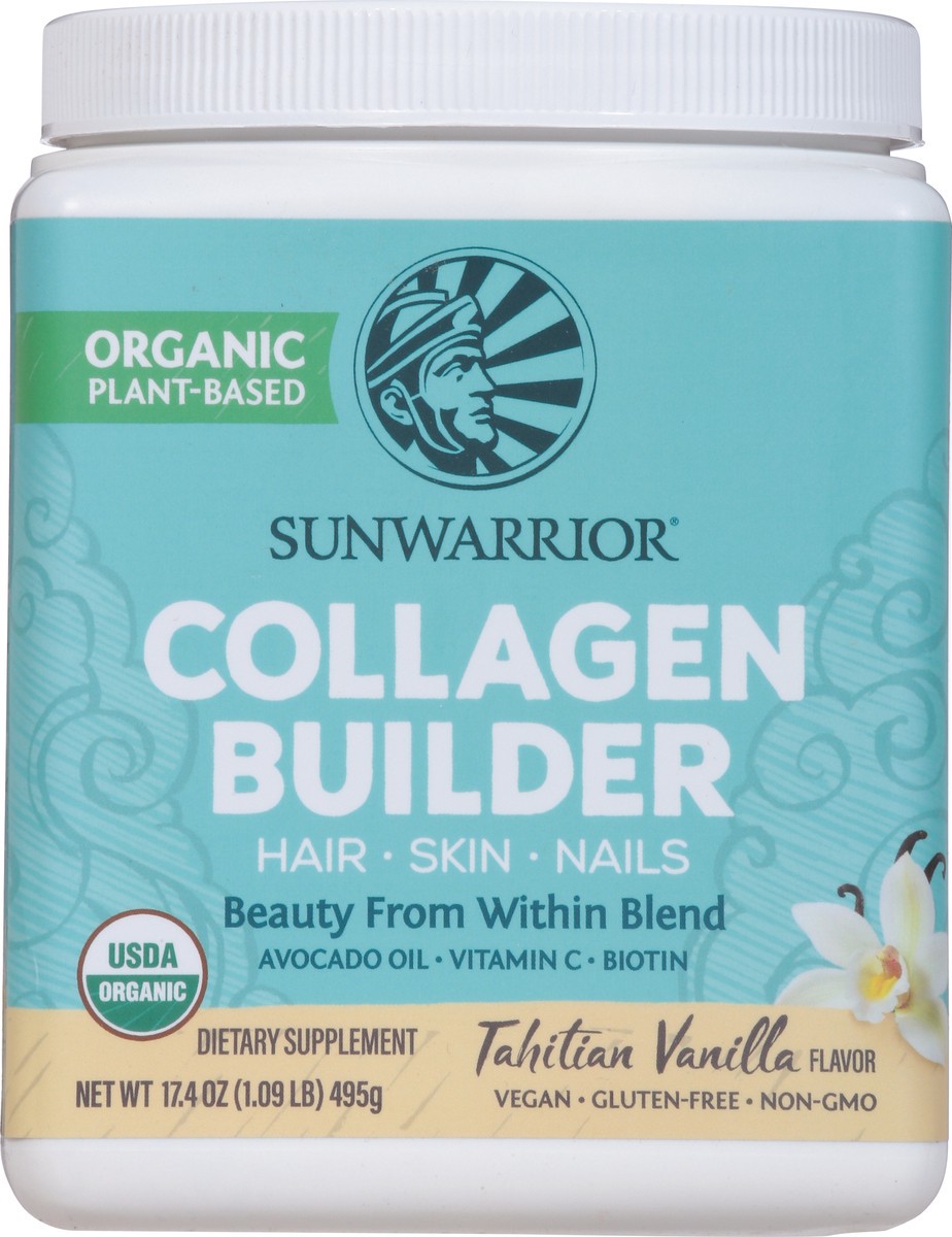 slide 9 of 9, Sunwarrior Organic Collagen Builder, 17.4 oz