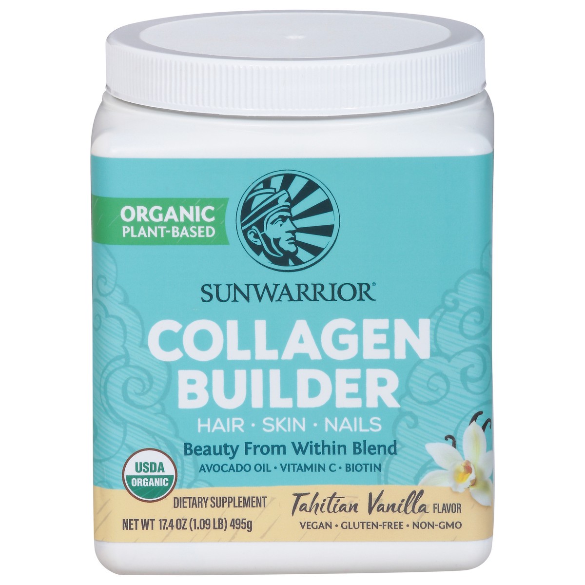 slide 1 of 9, Sunwarrior Organic Collagen Builder, 17.4 oz