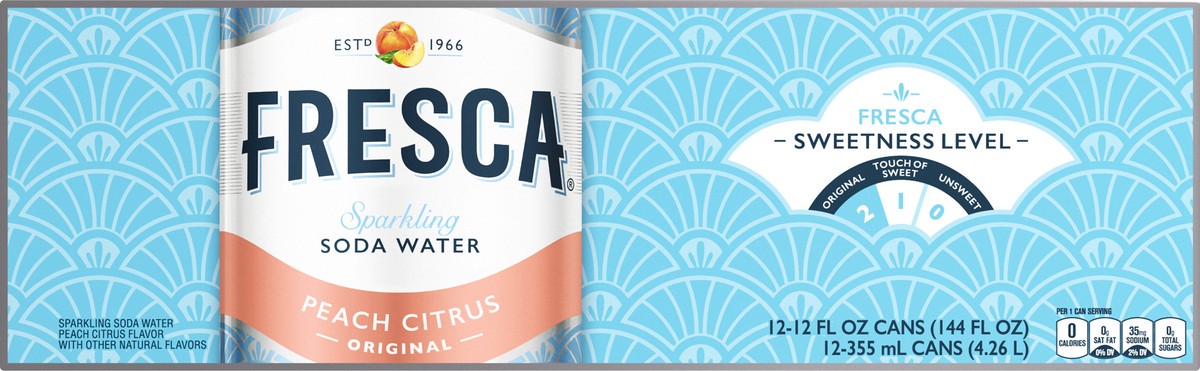 slide 1 of 10, Fresca Fridge Pack Original Sparkling Peach Citrus Soda Water 12 ea, 12 ct