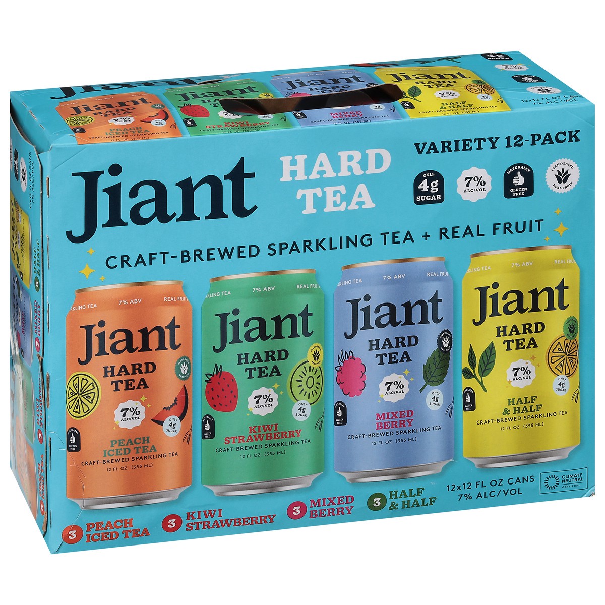 slide 8 of 12, Jiant Assorted Hard Tea The Discovery Pack 12 - 12 fl oz Cans, 12 ct; 12 oz