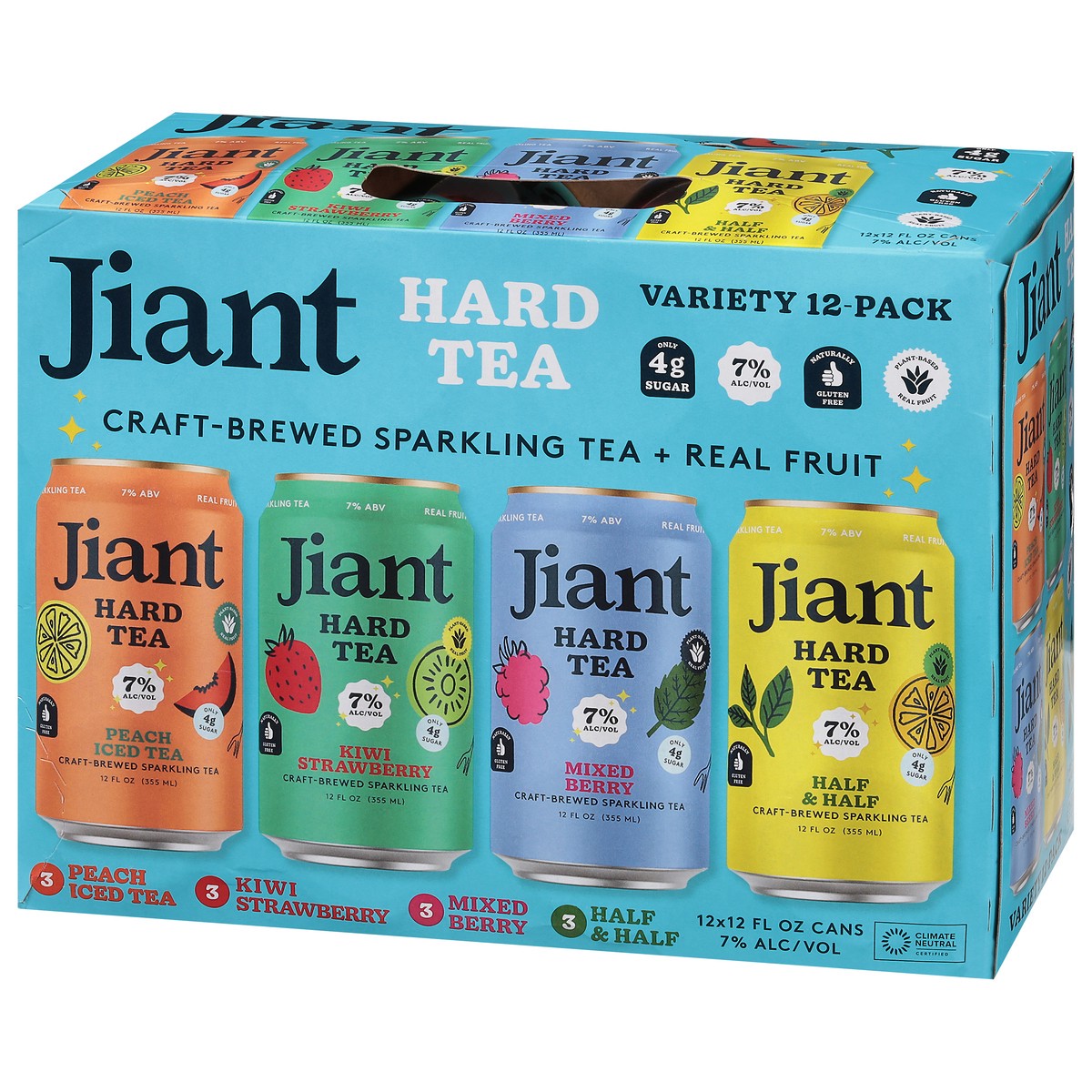 slide 7 of 12, Jiant Assorted Hard Tea The Discovery Pack 12 - 12 fl oz Cans, 12 ct; 12 oz