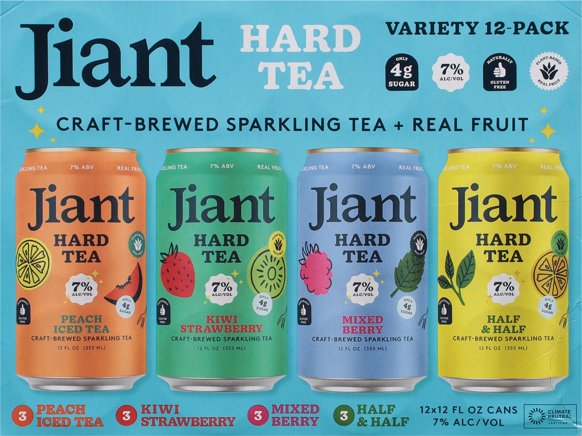 slide 5 of 12, Jiant Assorted Hard Tea The Discovery Pack 12 - 12 fl oz Cans, 12 ct; 12 oz