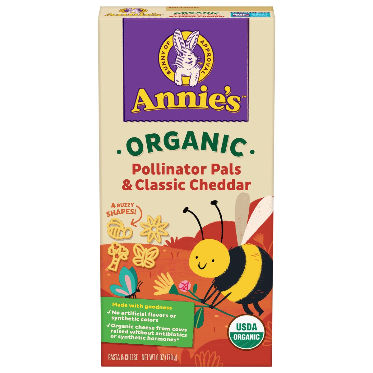 slide 1 of 1, Annie's Organic Mac & Bees Macaroni and Cheese, 6 oz