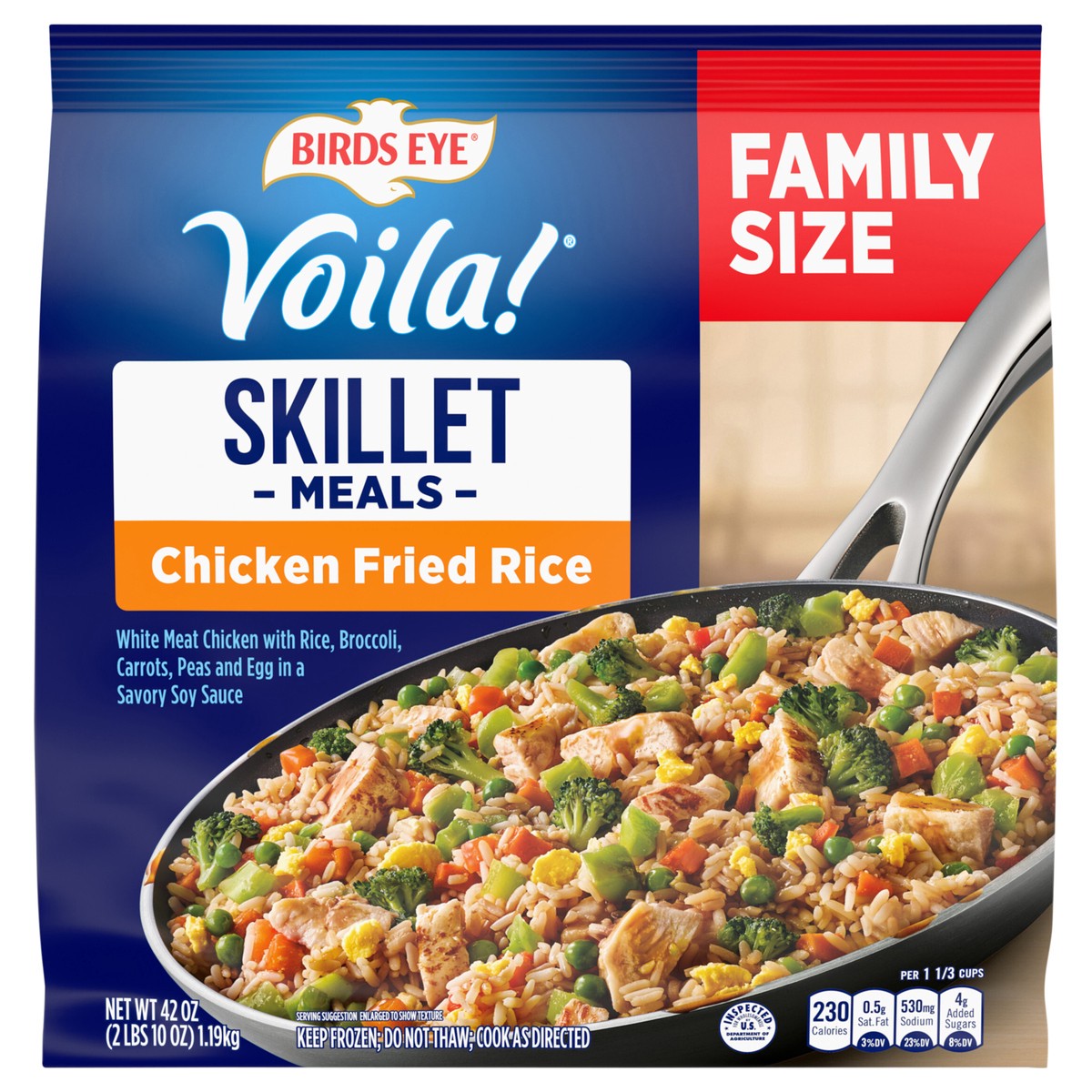 slide 1 of 5, Birds Eye Voila! Chicken Fried Rice Skillet Meals, Frozen Meal, 42 oz. Family Size Bag, 42 oz