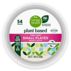 Simple Truth® Plant Based Tree Free Heavy Duty Compostable Small Plates, 54 ct / 7 in