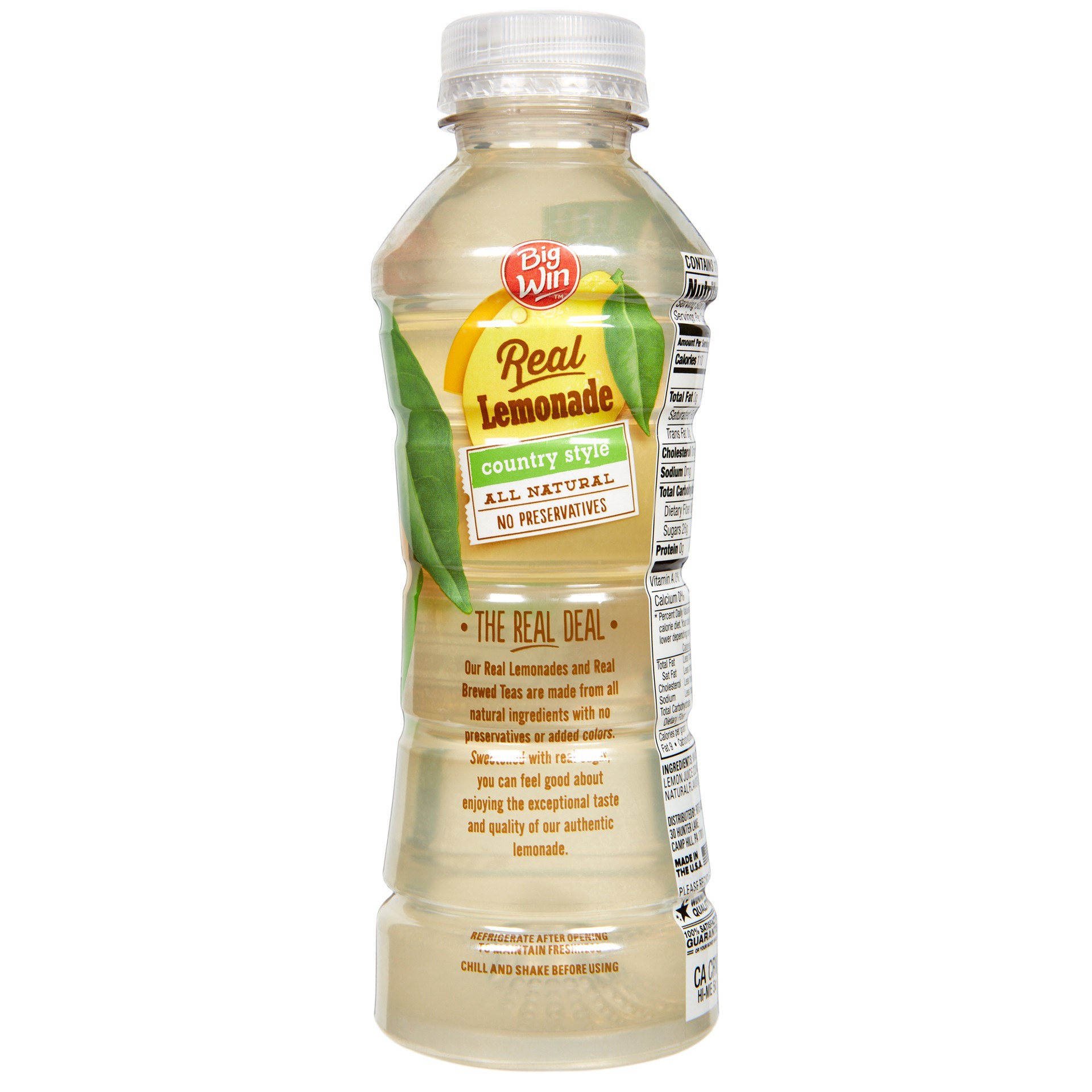 slide 2 of 3, Big Win Real Lemonade, Country Style- 16 oz, 16 oz