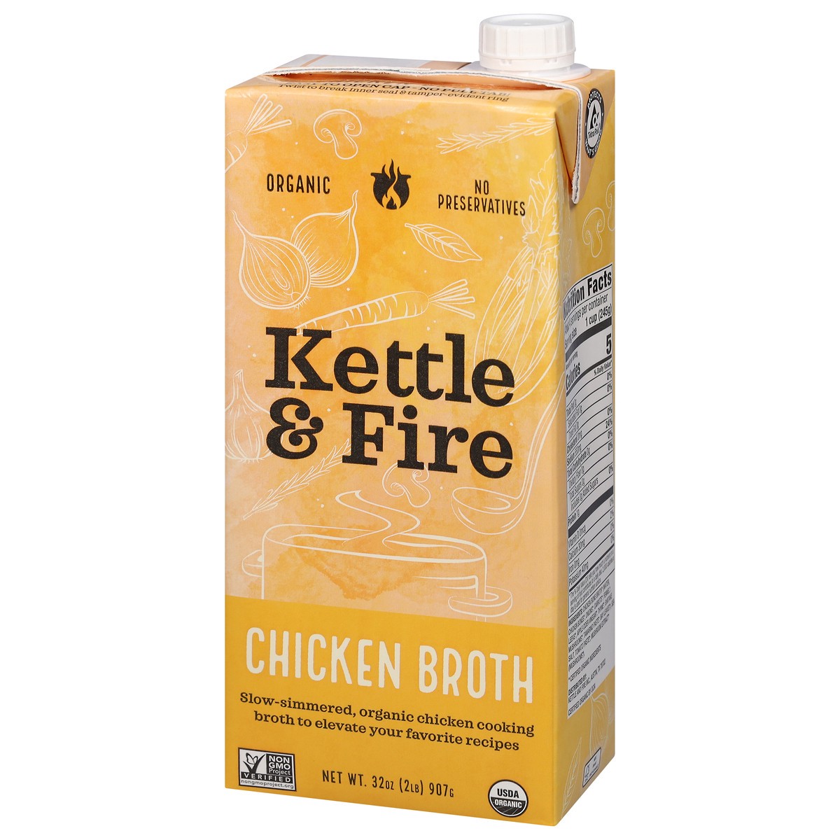 slide 3 of 9, Kettle & Fire Organic Chicken Broth 32 oz, 32 oz