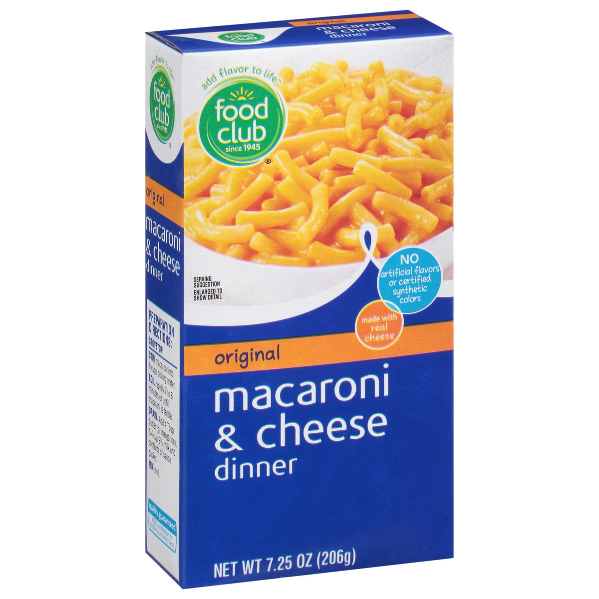 slide 2 of 11, Food Club Macaroni & Cheese Dinner Original, 7.25 oz