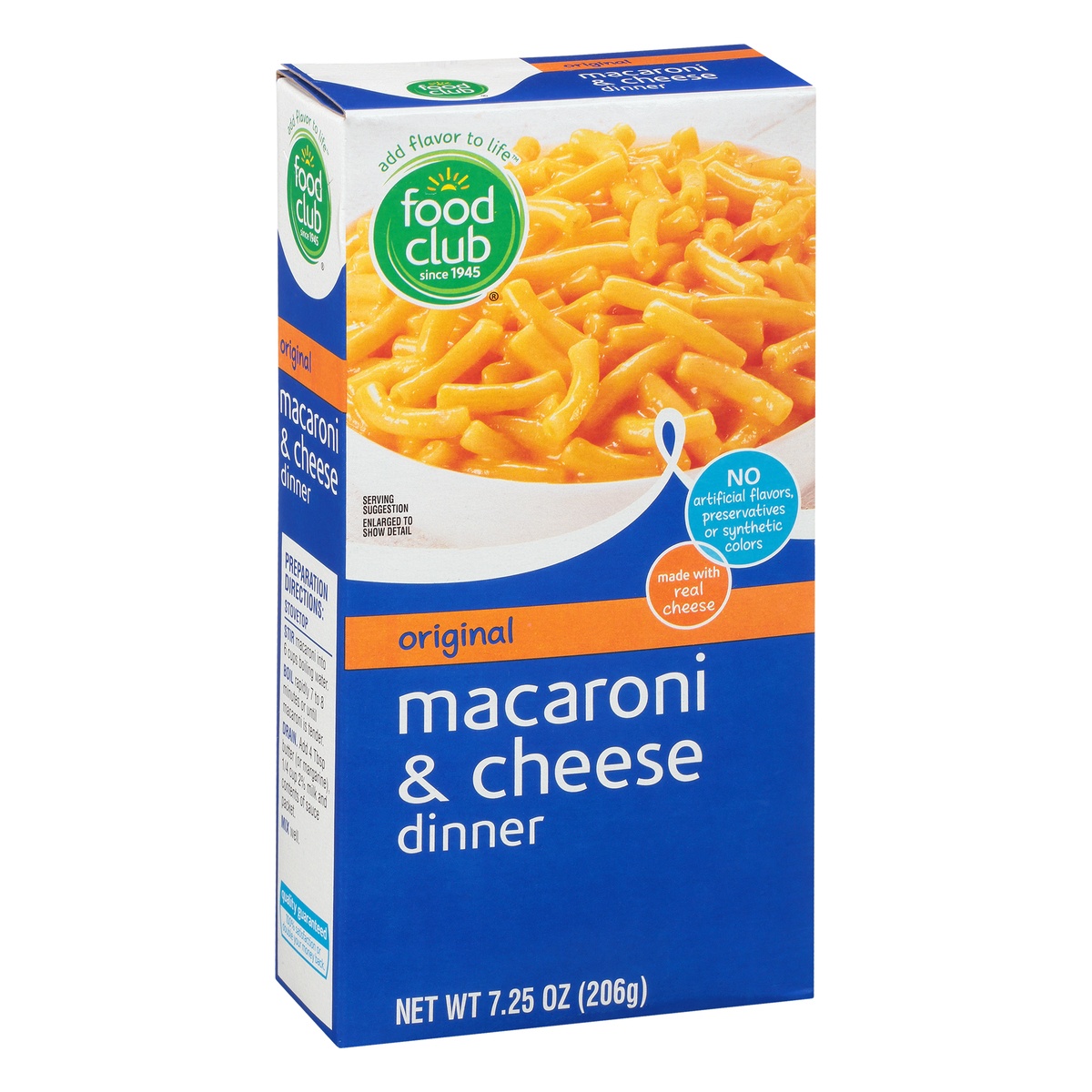 slide 2 of 10, Food Club Macaroni & Cheese Dinner Original, 7.25 oz