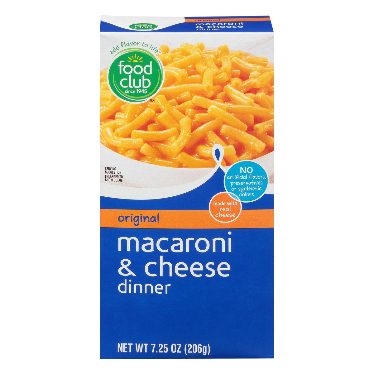 slide 1 of 10, Food Club Macaroni & Cheese Dinner Original, 7.25 oz