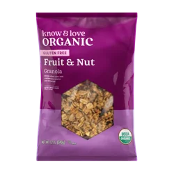 Know & Love Organic Fruit & Nut Granola 12 Ounces