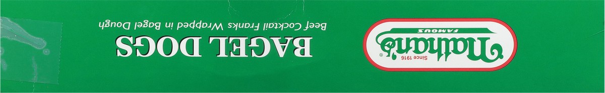 slide 9 of 9, Nathan's Famous Nathans Bagel Dogs, Beef Cocktail Franks Wrapped in a Bagel Dough, 7 oz