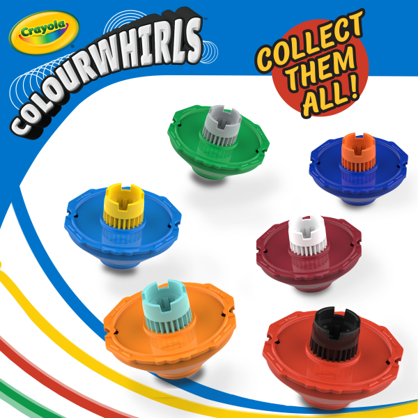 slide 2 of 6, Create Mesmerizing Spin Art With Crayola Colourwhirls! This Art Spinner Toy Set Encourages Kids To Create Unique Art While Competing With Friends. Collect Them All!, 1 ct
