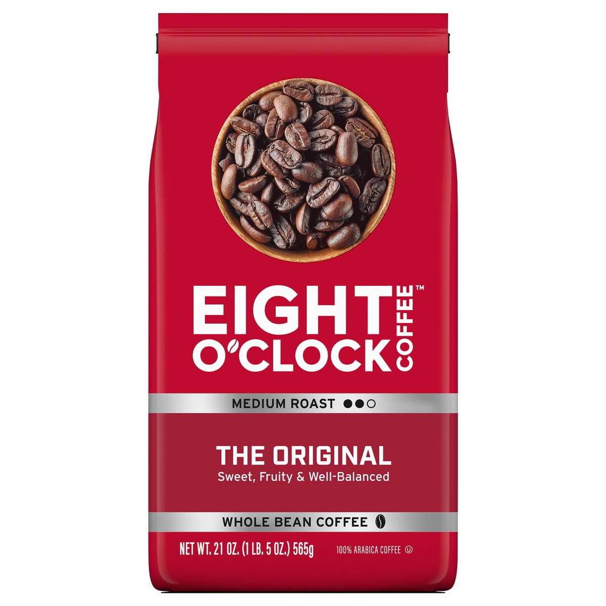 slide 1 of 12, Eight O'Clock Coffee Medium Roast Whole Bean The Original Coffee - 21 oz, 21 oz